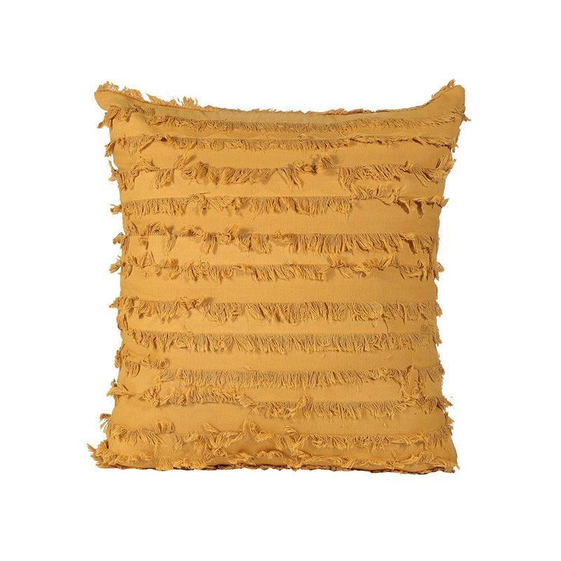 Boho Tassel Fringe Striped Cushion Cover Soft Home Decor Sofa Throw Pillow Case - Khaki