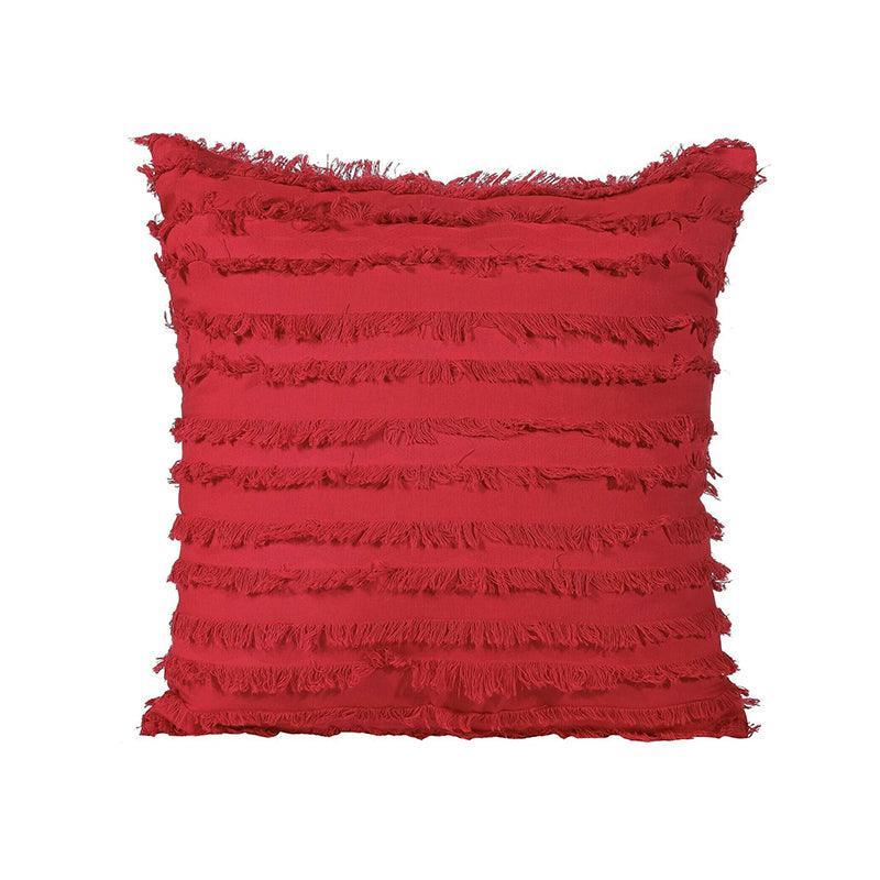 Boho Tassel Fringe Striped Cushion Cover Soft Home Decor Sofa Throw Pillow Case - Navy