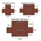 130X195cm Seater Pet Sofa Protector Cover Quilted Couch Covers Lounge Slipcover - Blue - Top-Down View
