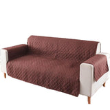 190x195cm Seater Pet Sofa Protector Cover Quilted Couch Covers Lounge Slipcover - Coffee - Rear View