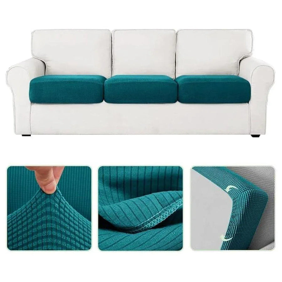 Stretch Sofa Slipcover 4 Seasons Universal Couch Protector Elastic Fabric Cover - Double-Light-Grey