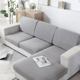 Stretch Sofa Slipcover 4 Seasons Universal Couch Protector Elastic Fabric Cover - Double-Light-Grey - Extra Image