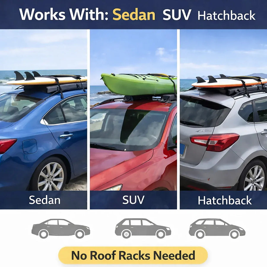 Universal Soft Roof Rack Kayak Pads Foam Carrier Surfboard SUP Transport Bars