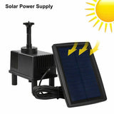 Solar Powered Water Fountain Pump Garden Pond Submersible Filter Fish Tank Kit - Rear View