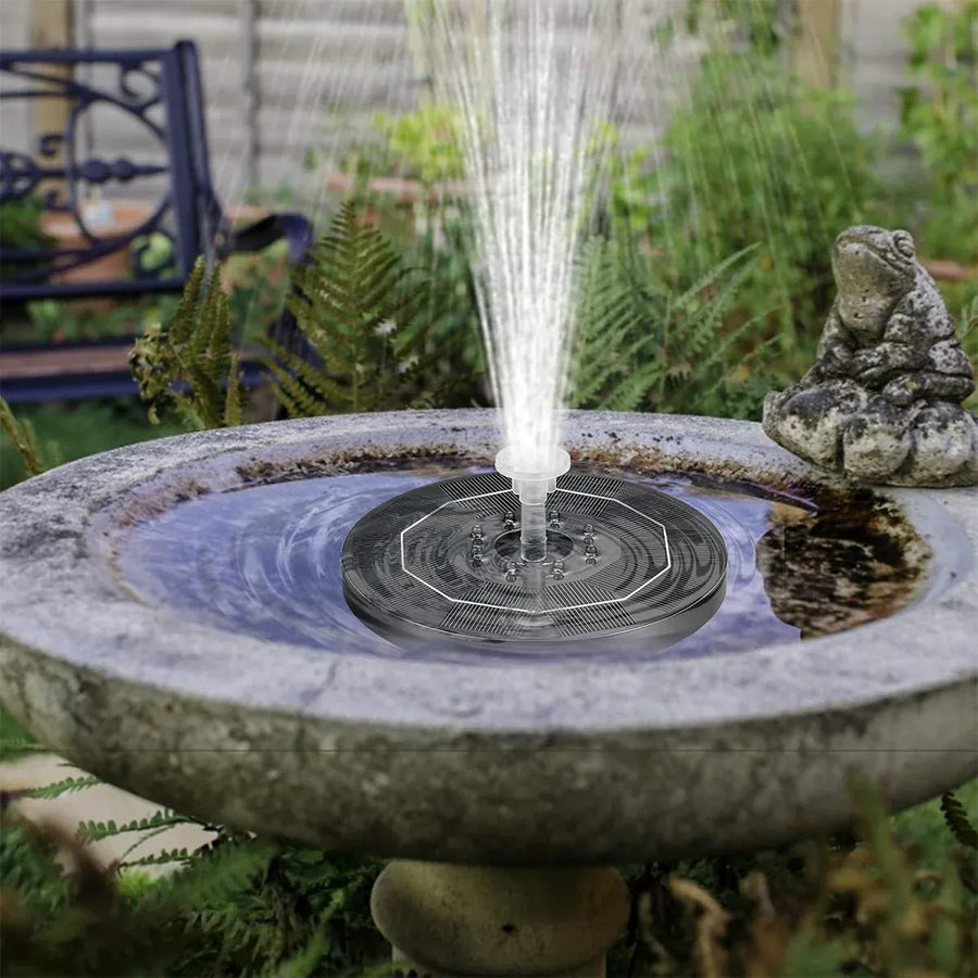 Solar Fountain Bird Bath Fountain Waterproof Auto-On for Outdoor Decoration
