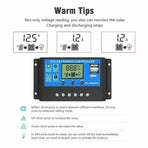 20A Solar Charge Controller 12V 24V LCD 2 USB Ports Lead-Acid Regulator