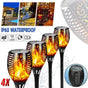 4pcs LED Solar Flickering Flame Torch Lights Outdoor Garden Path Landscape Lamps