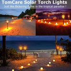 4pcs LED Solar Flickering Flame Torch Lights Outdoor Garden Path Landscape Lamps