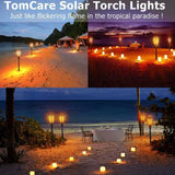 4pcs LED Solar Flickering Flame Torch Lights Outdoor Garden Path Landscape Lamps - Top-Down View