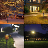 4pcs LED Solar Flickering Flame Torch Lights Outdoor Garden Path Landscape Lamps - 45-Degree Angle