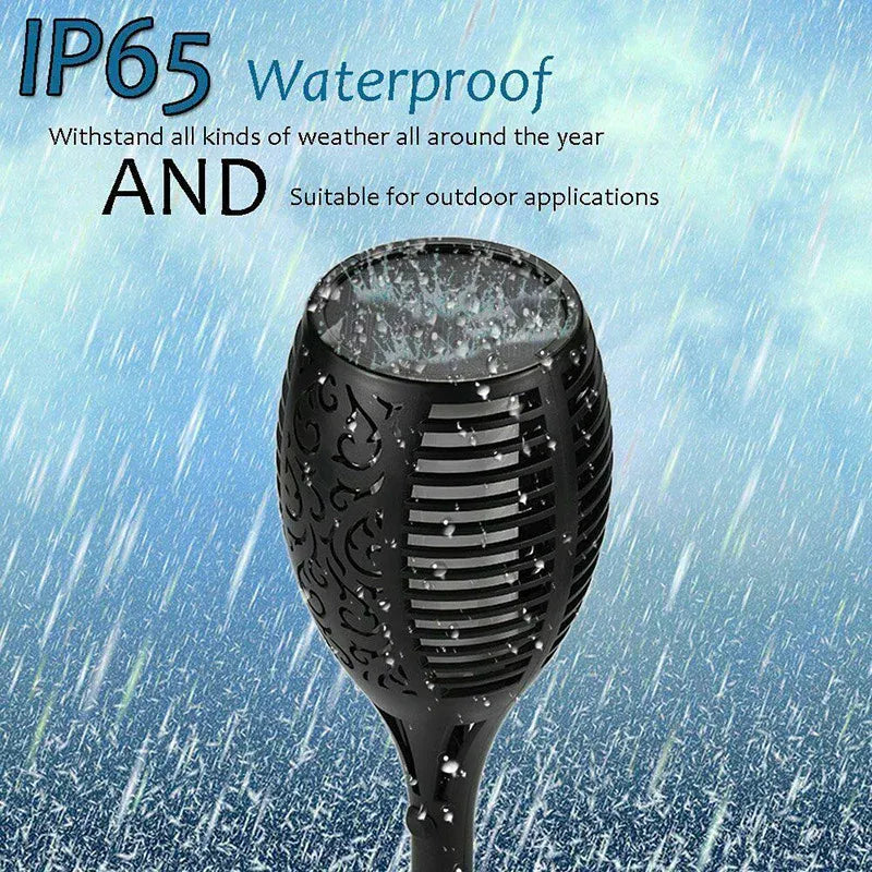 4pcs LED Solar Flickering Flame Torch Lights Outdoor Garden Path Landscape Lamps