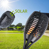 4pcs LED Solar Flickering Flame Torch Lights Outdoor Garden Path Landscape Lamps - Extra Image