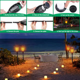 4pcs LED Solar Flickering Flame Torch Lights Outdoor Garden Path Landscape Lamps - Extra Image