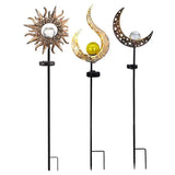Solar Lights LED Garden Decor Outdoor Path Lights Lawn Light Lantern Lamp - 1X Flame - Front View
