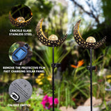Solar Lights LED Garden Decor Outdoor Path Lights Lawn Light Lantern Lamp - 1X Moon - 45-Degree Angle