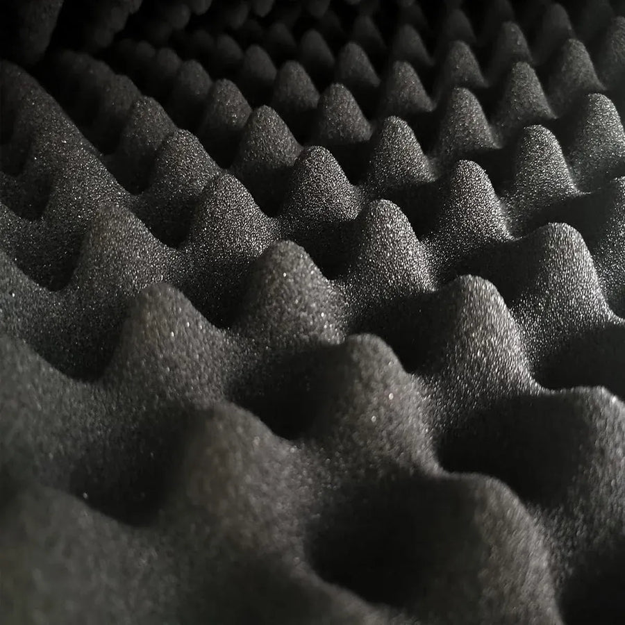 Black Egg-Crate Wall Panel Set 30 x 30 x 3 cm - 20 Pieces