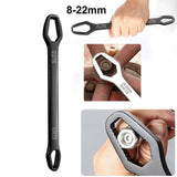 Universal Plum Screw Nuts Wrench 8-22mm Double Head Ratchet Spanner Repair Tools - 45-Degree Angle