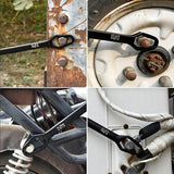 Universal Plum Screw Nuts Wrench 8-22mm Double Head Ratchet Spanner Repair Tools - Close-Up Angle