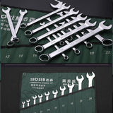 14 Piece Metric Combination Spanner Set with Roll Bag 8mm to 24mm Heavy Duty - Rear View