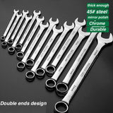 14 Piece Metric Combination Spanner Set with Roll Bag 8mm to 24mm Heavy Duty