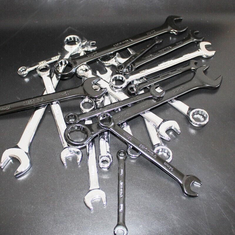 14 Piece Metric Combination Spanner Set with Roll Bag 8mm to 24mm Heavy Duty
