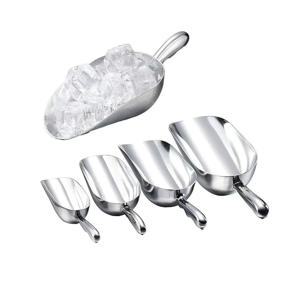 4 Sizes Aluminum Alloy Ice Shovel Flour Rice Scoop Multipurpose Kitchen Tool - L