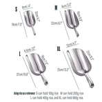 4 Sizes Aluminum Alloy Ice Shovel Flour Rice Scoop Multipurpose Kitchen Tool - L