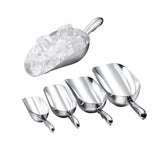 4 Sizes Aluminum Alloy Ice Shovel Flour Rice Scoop Multipurpose Kitchen Tool - S - Side View