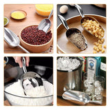 4 Sizes Aluminum Alloy Ice Shovel Flour Rice Scoop Multipurpose Kitchen Tool - S - 45-Degree Angle