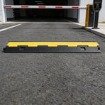 Rubber Slotted Speed Bump with Flip Cable Cover for Driveways