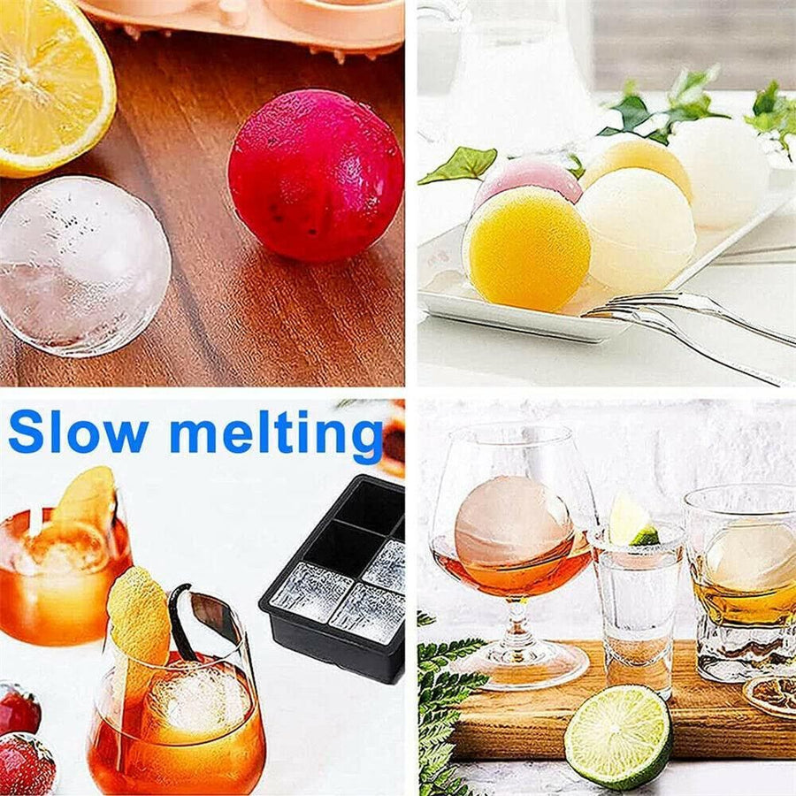 4Pcs Large Ice Ball Maker Big Silicone Mold Sphere Whiskey Round Mould Diy 5Cmau