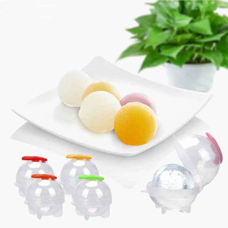4Pcs Large Ice Ball Maker Big Silicone Mold Sphere Whiskey Round Mould Diy 5Cmau