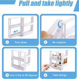 Rotating Spice Rack Kitchen Organizer Food Storage Rack Spice Organizer Stand - 45-Degree Angle