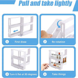 Rotating Spice Rack Kitchen Organizer Food Storage Rack Spice Organizer Stand - 45-Degree Angle