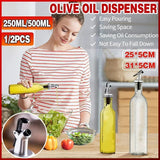 250/500ml Olive Oil Vinegar Pourer Dispenser Glass Bottle Kitchen Tools Cooking - 1 PCS/500 ML - Front View