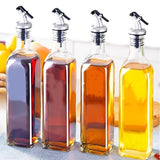 250/500ml Olive Oil Vinegar Pourer Dispenser Glass Bottle Kitchen Tools Cooking - 1 PCS/500 ML - Rear View