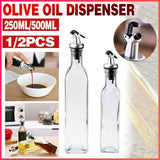 250/500ml Olive Oil Vinegar Pourer Dispenser Glass Bottle Kitchen Tools Cooking - 1 PCS/500 ML - Extra Image