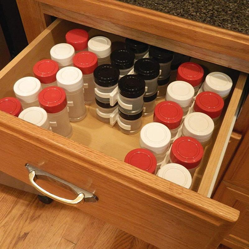 2Pcs Kitchen Spice Gripper Strip Jar Rack Organiser Storage Holder Wall