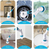 Electric Cordless Chargeable Spin Scrubber Turbo Scrub Cleaning Brush Bathroom - Side View