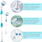 Electric Cordless Chargeable Spin Scrubber Turbo Scrub Cleaning Brush Bathroom - Top-Down View