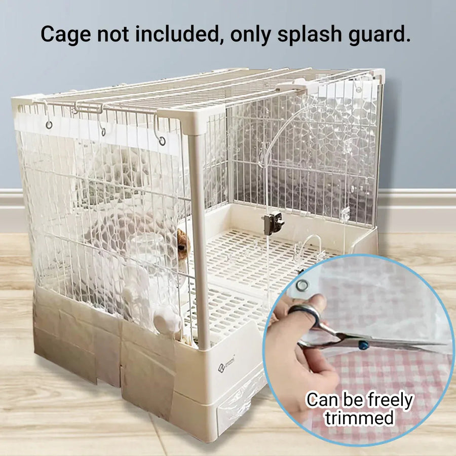 Transparent Cage Splash Guard EVA Cover for Rabbit Hutch Wall Protector Trim Fit