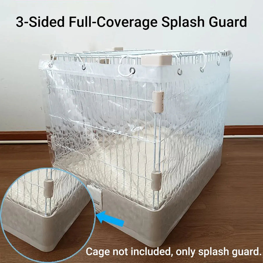 Transparent Cage Splash Guard EVA Cover for Rabbit Hutch Wall Protector Trim Fit