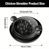 Chicken Breast Shredder Meat Mincer Tear Shredder Handheld Mincing Tool Kitchen - Black - Side View