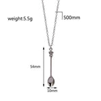 Mini Crown Spoon Necklace Pendant Charm Festival Cutlery Tea Party Gift - Rose Gold