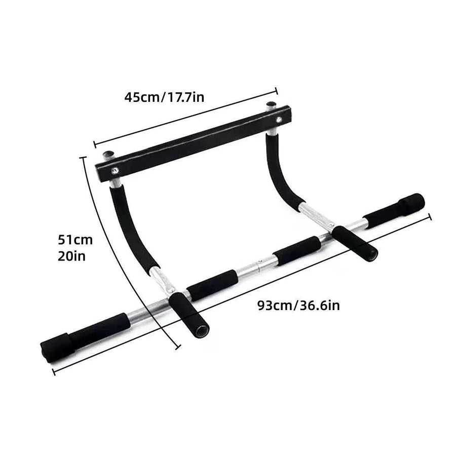 1-Piece Black and Silver Doorway Pull-Up Bar