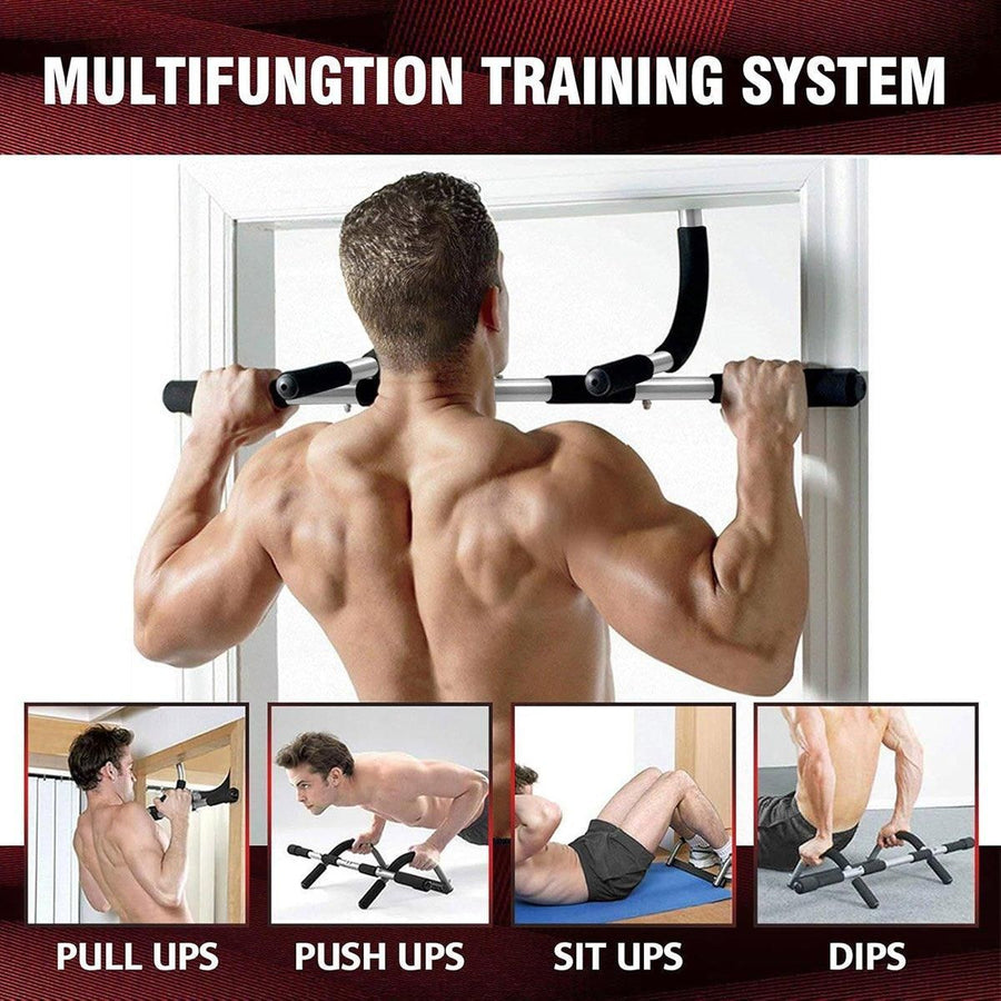 1-Piece Black and Silver Doorway Pull-Up Bar