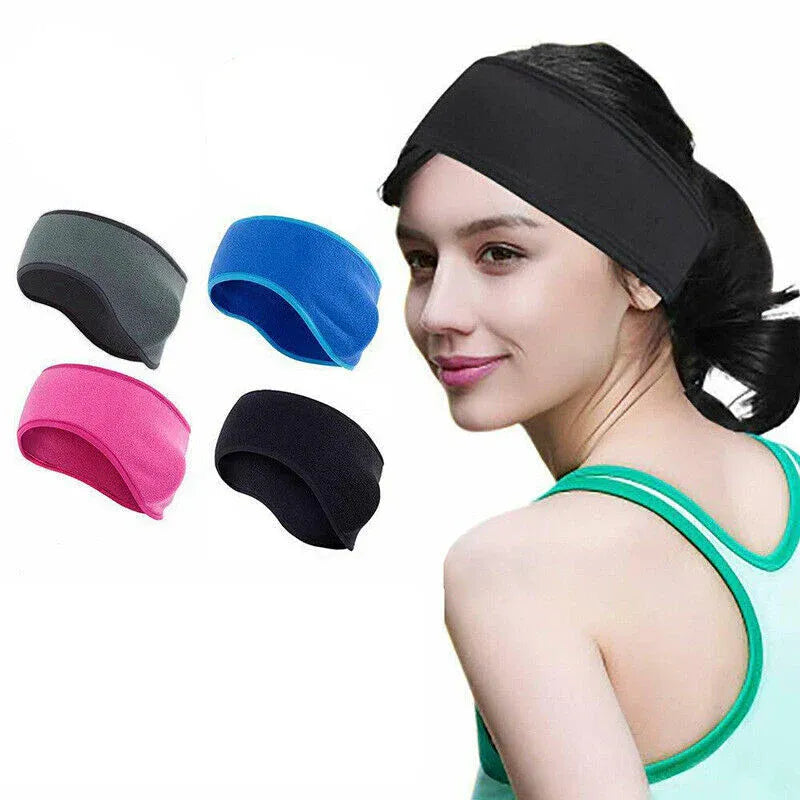 Outdoor Winter Fleece Ear Warmer Sports Headband Skiing Warm Earmuffs Headband - Grey