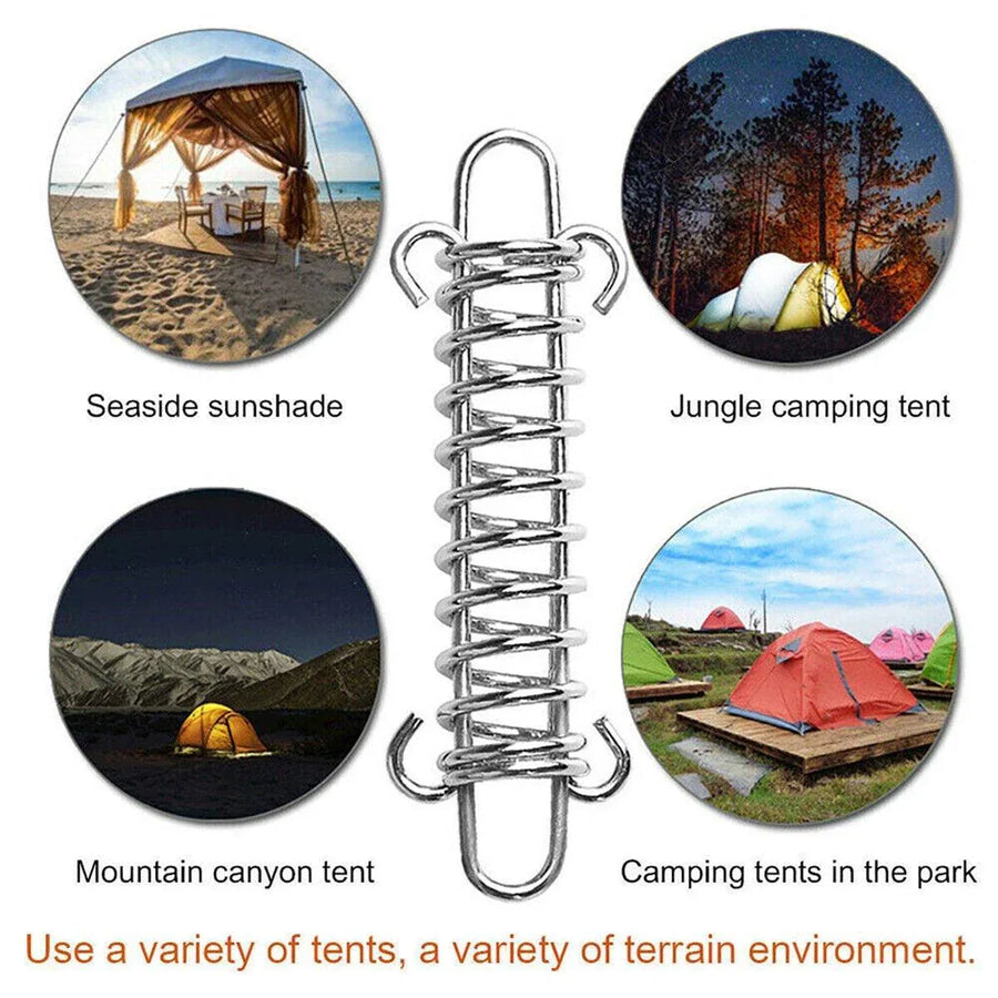 1-15PCS Outdoor Camping Tent Spring Wind Rope Buckle Fix Hook Buckles Silver Red - 1pcs