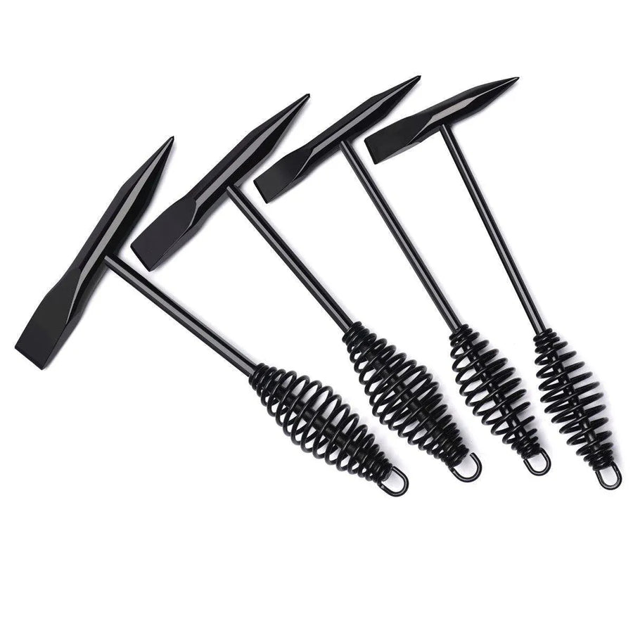 Welding Chipping Hammer Spring Handle Hold Heart Cleaning Harden DIY Metal Black - 500g