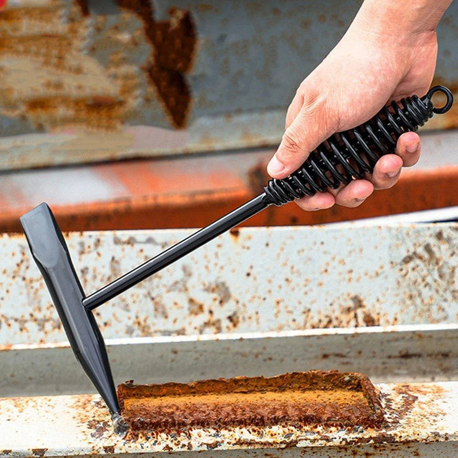 Welding Chipping Hammer Spring Handle Hold Heart Cleaning Harden DIY Metal Black - 500g